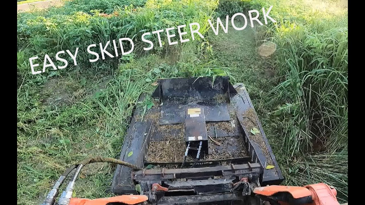 Mowing with a Skid Steer *SATISFYING VIDEO* Brush Cutter Attachment