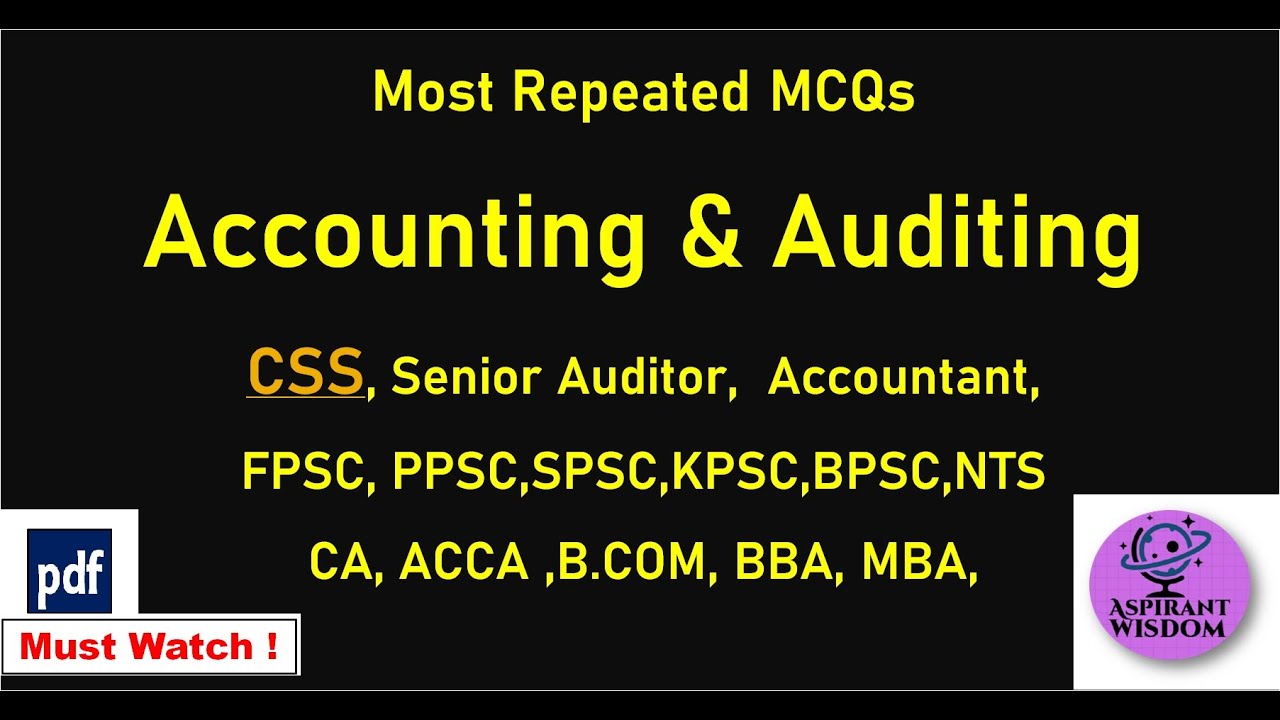 Accounting & Auditing MCQs || Most Repeated || Solved Mcqs