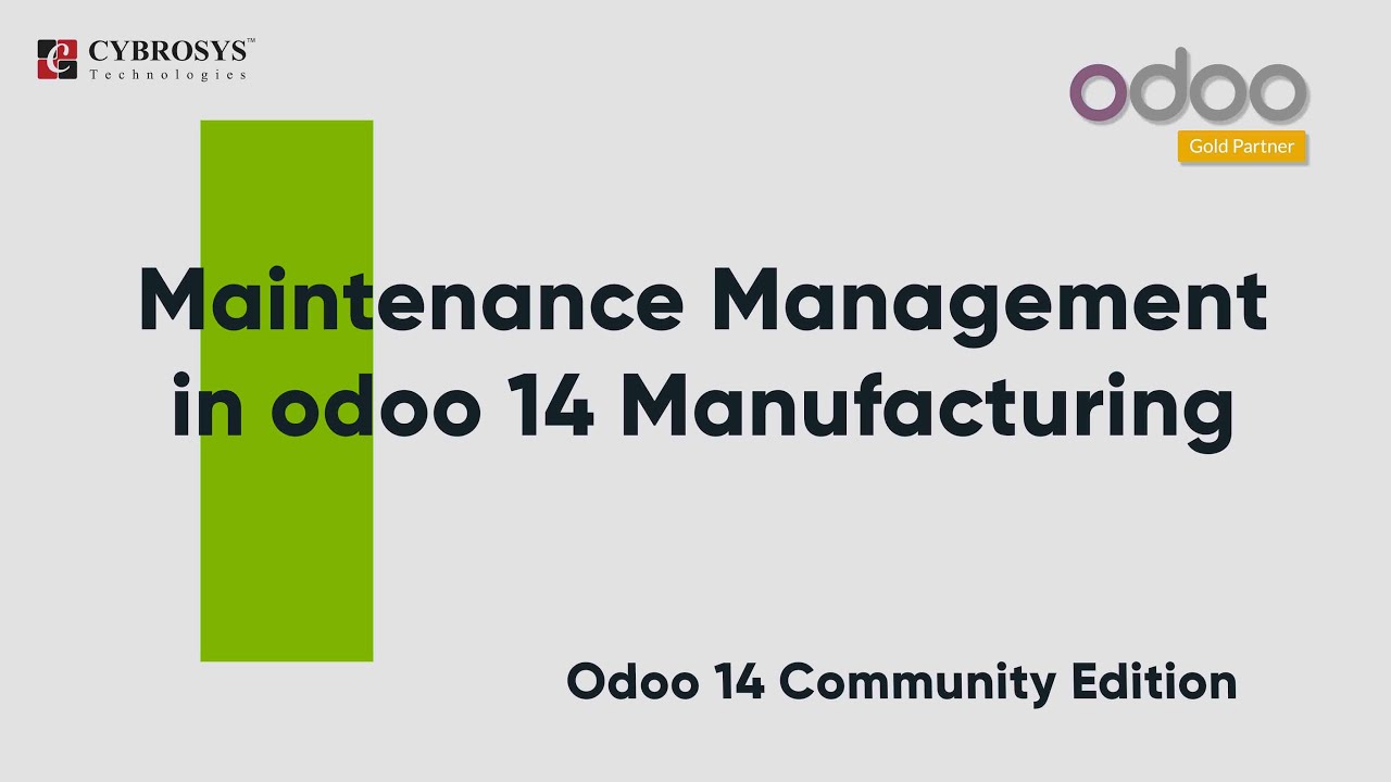 Maintenance Management in Odoo ERP Manufacturing | Odoo 14 Community