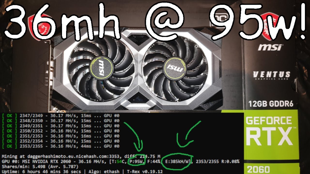 Locking Core Clock In Msi Afterburner To Get 36-37 mh @95w (RTX 2060 12 GB)