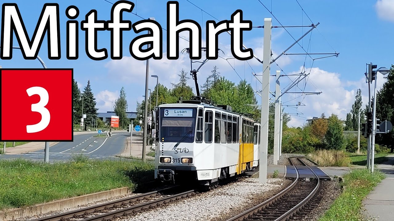 Straßenbahn Gera | Mitfahrt | Tatra KT4DMC | Linie 3 | Lusan/Zeulsdorf - Bieblach Ost