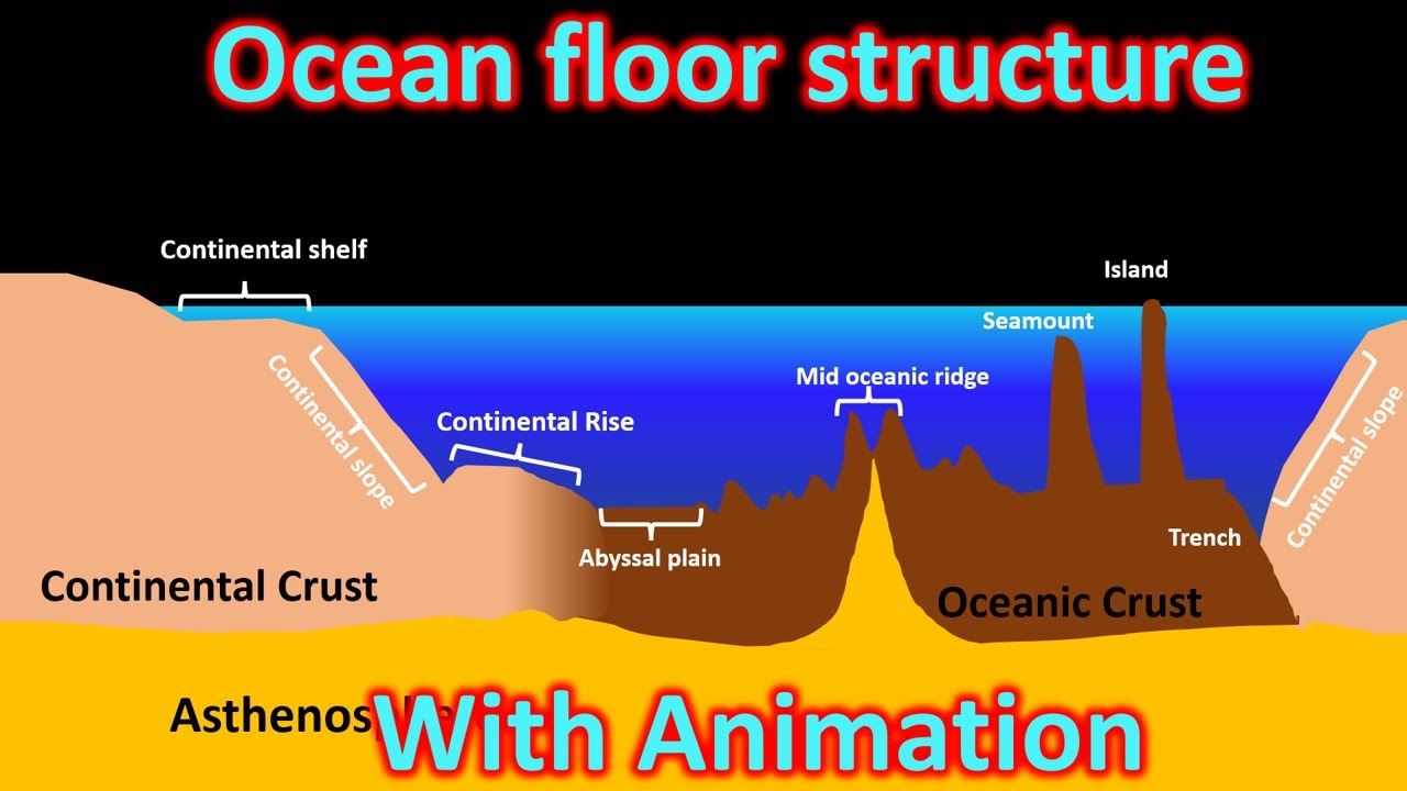 Ocean Floor structure detailed explanation with animation for UPSC