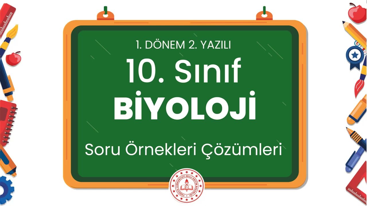 10. Sınıf Biyoloji 1. Dönem 2. Yazılı Soru Örnekleri Çözümleri (2024 - 2025)