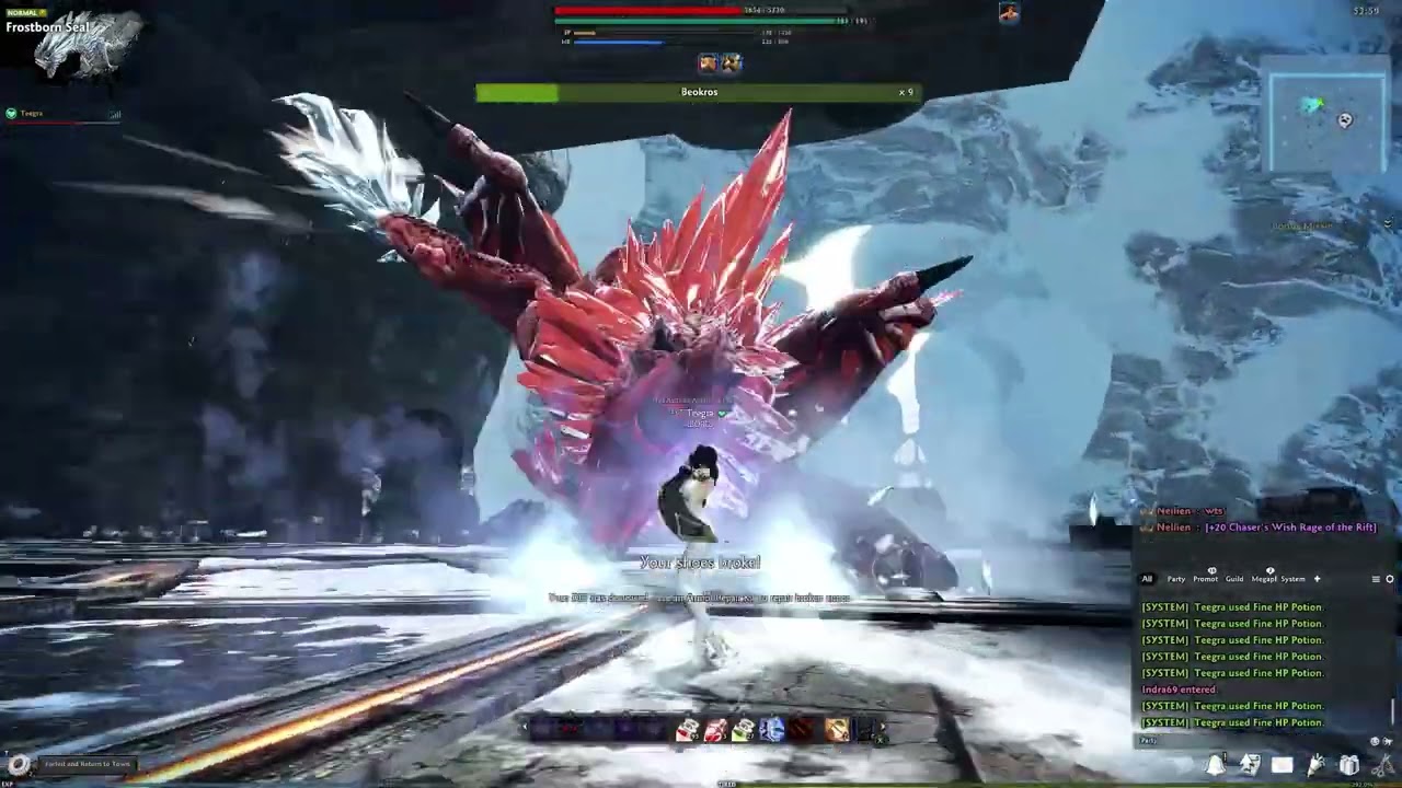 Vindictus - Teegra vs Ice Dragon [Beokros]