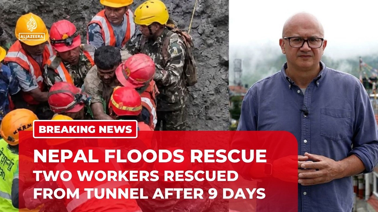 Two workers rescued alive from Nepal tunnel nine days after devastating floods