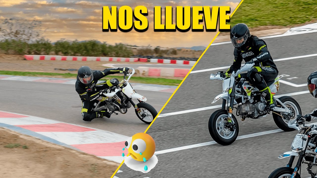 CIRCUITO EN MOTO y nos LLUEVE  🌧 (Las cambiamos por KARTS para hacer DRIFT)  🚀