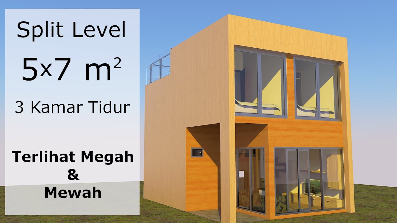 Rumah Minimalis Split Level 5x7 - 3 Kamar Tidur