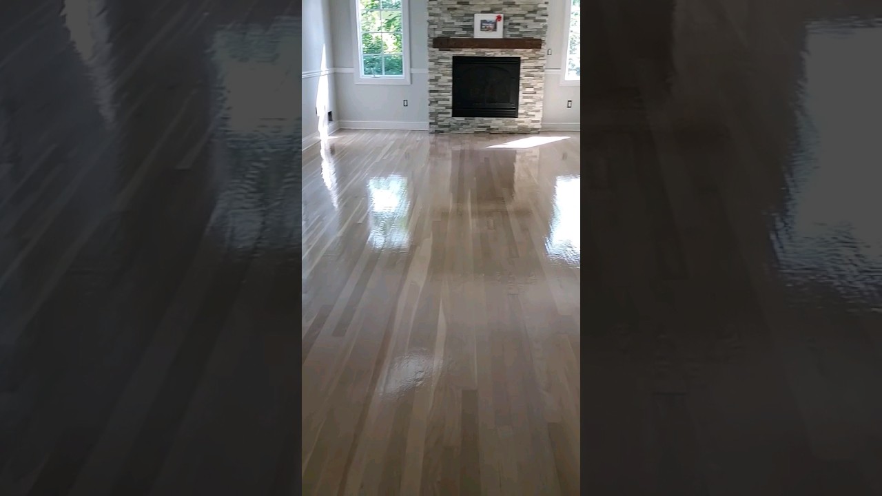 White Oak hardwood flooring with country white stain color #woodworking #woodfloors