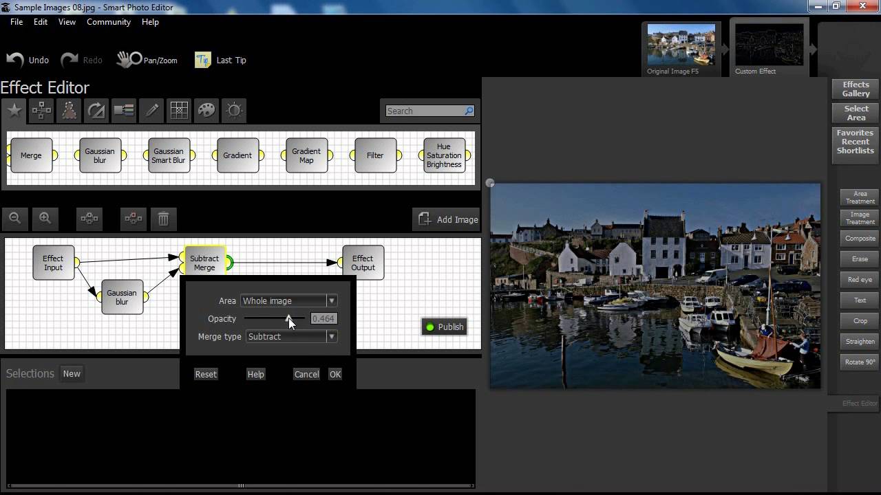 Smart Photo Editor Tutorial - Gaussian blur, Merge & Save Session
