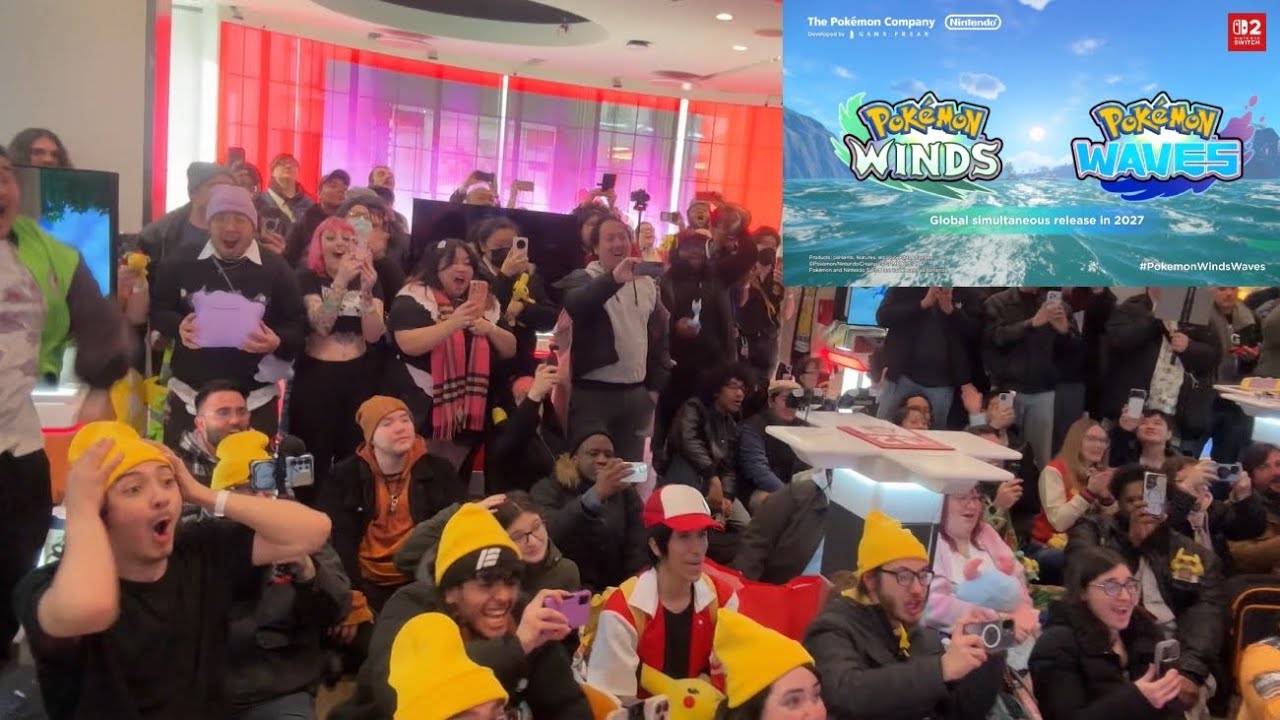 POKEMON WIND AND WAVES REVEAL NINTENDO NY REACTION 02/27/26