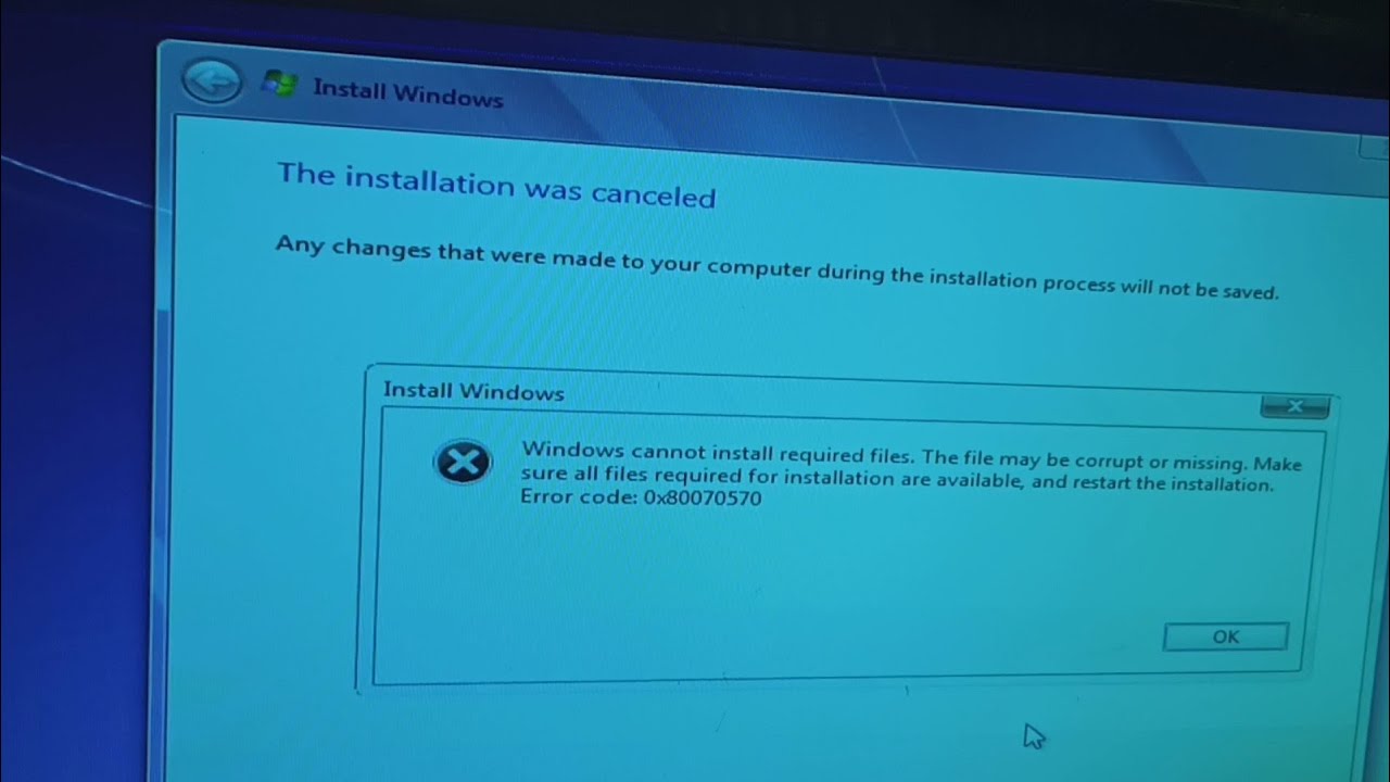 Error Code 0&times;80070570 || Windows Cannot Install Required File || Windows Error 100% Solve.