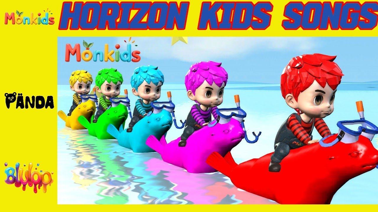 Baby Shark Dance | Colorful Animals Song | Horizon Nursery Rhymes & Kids Songs