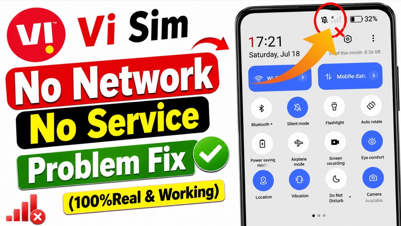 Vi Sim No Network Problem || Vi Net Not Working || Vi No Service || Vi No Network Fix
