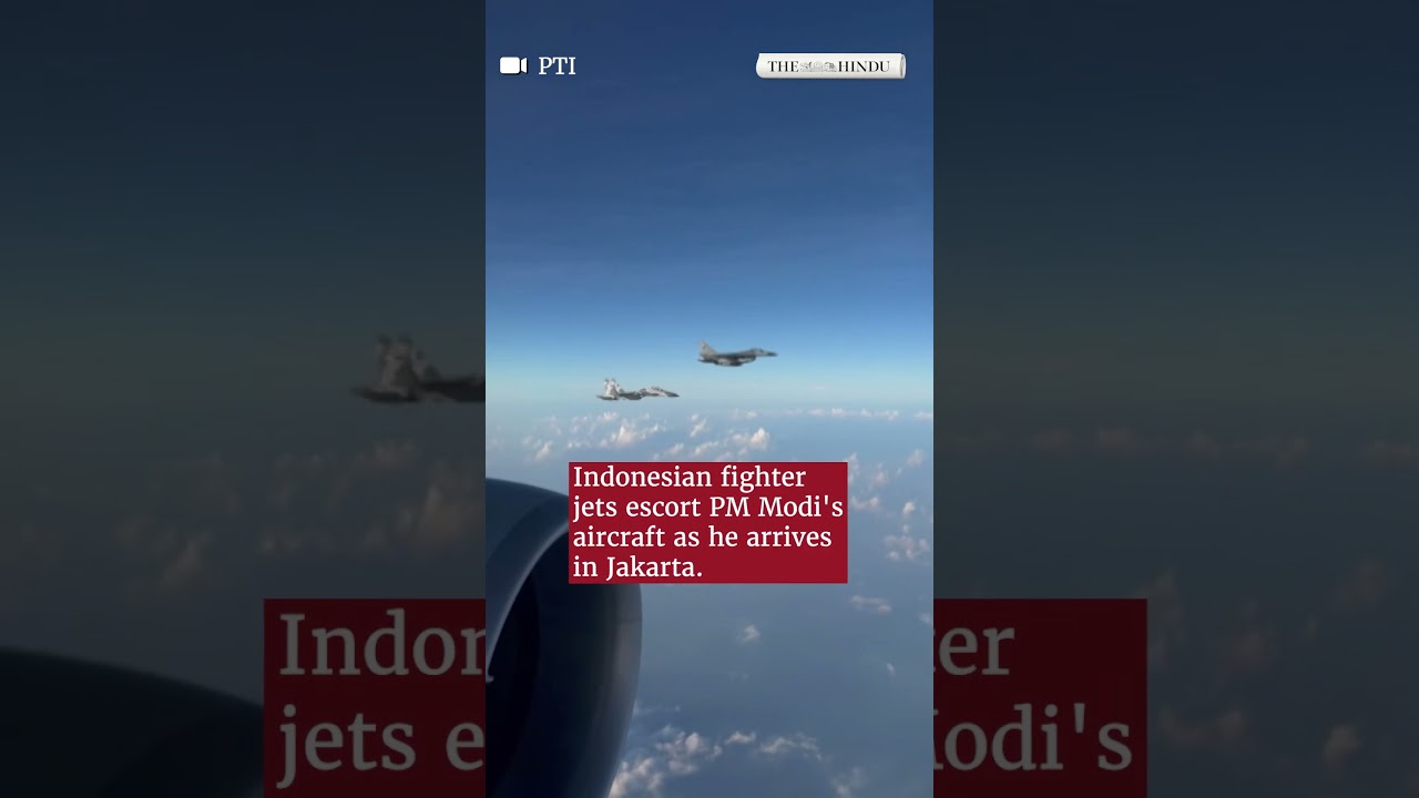 Indonesian fighter jets escort PM Modi's aircraft as he arrives in Jakarta