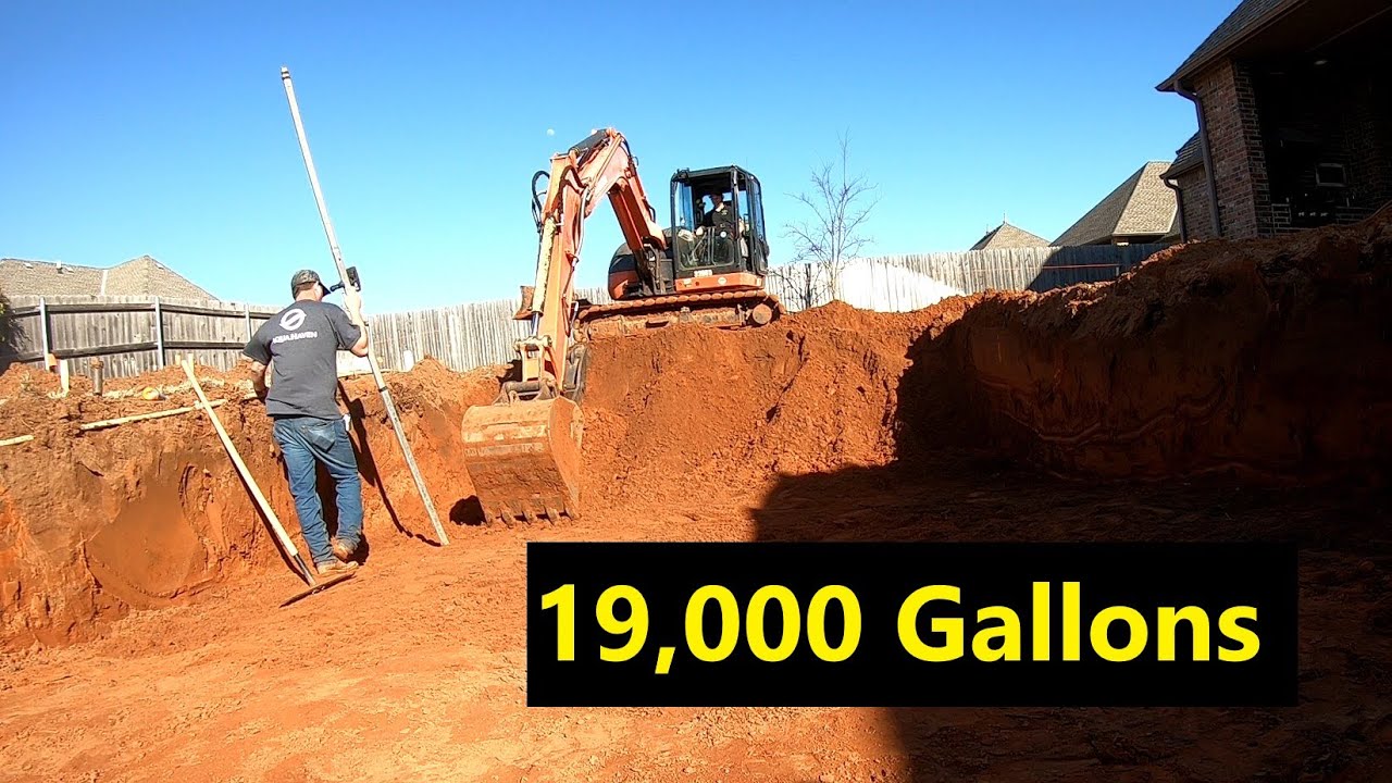 19,000 Gallon Pool Dig #60:  Excavating a pool with the Kubota KX080-4