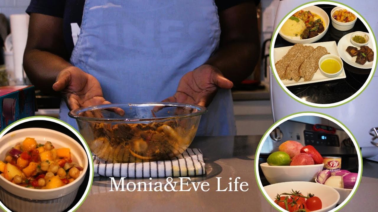 FOOD VLOG & Weekend Meal Prep - Air-Fried GOAT Meat with COUSCOUS & MANGO SALAD Recipe