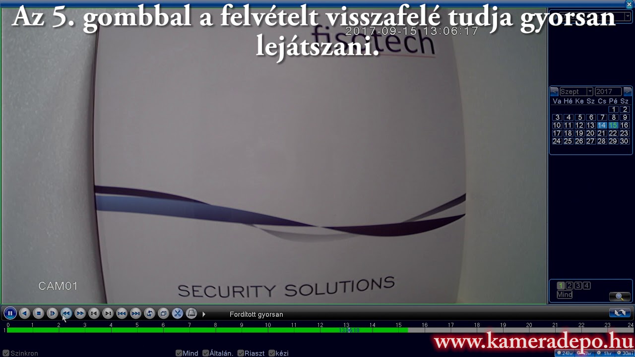 Felvétel visszajátszása a Fisotech AHD Biztonsági Kamerarendszerben