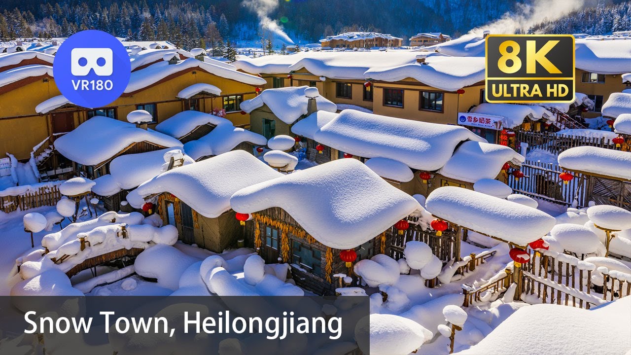 【VR180】Travel China: Snow Town 雪乡 | China's Most Beautiful Snow Scene | 8K 60fps