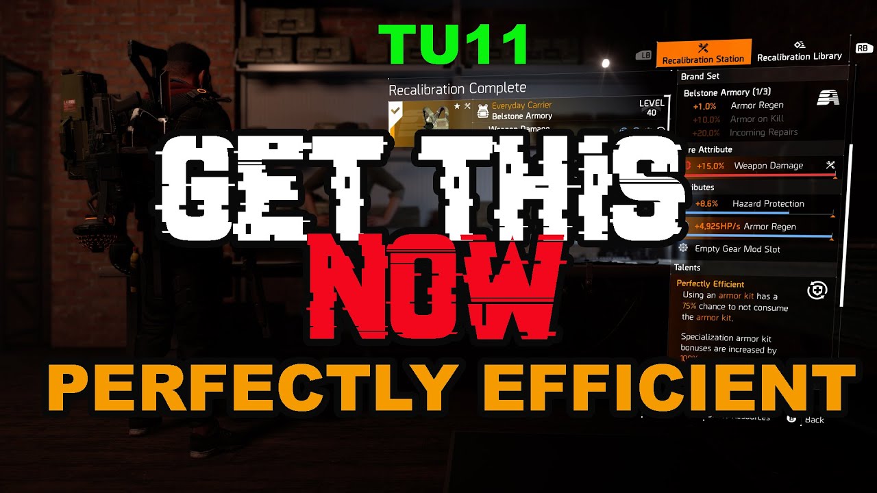 GET THIS NOW - PERFECTLY EFFICIENT TALENT CHEST PIECE | TU11 NEW NAMED GEAR | The Division 2 PVP/PVE
