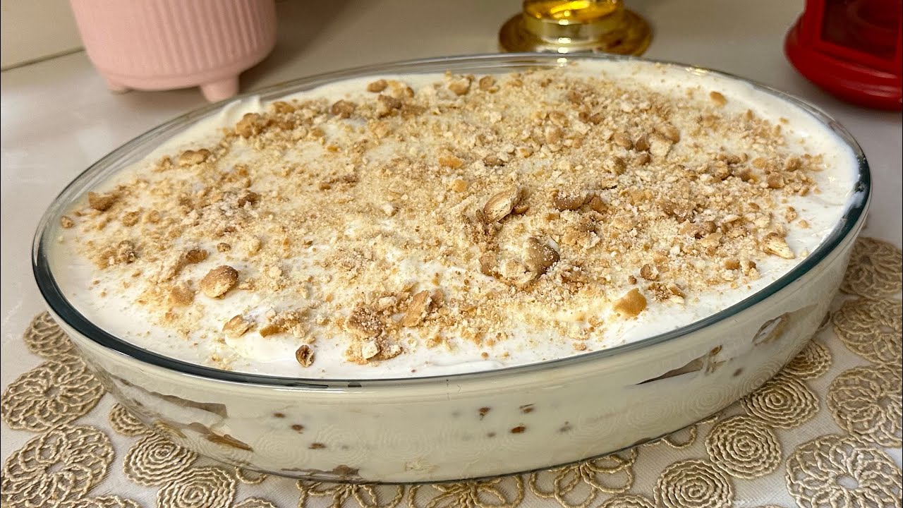 كيك بارد طعمة يجنن وبثلاث مكونات فقط انسي كل الحلويات وجربيها💫