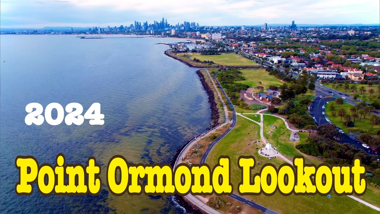 Point Ormond Lookout Melbourne - Spectacular Drone Shot 8k