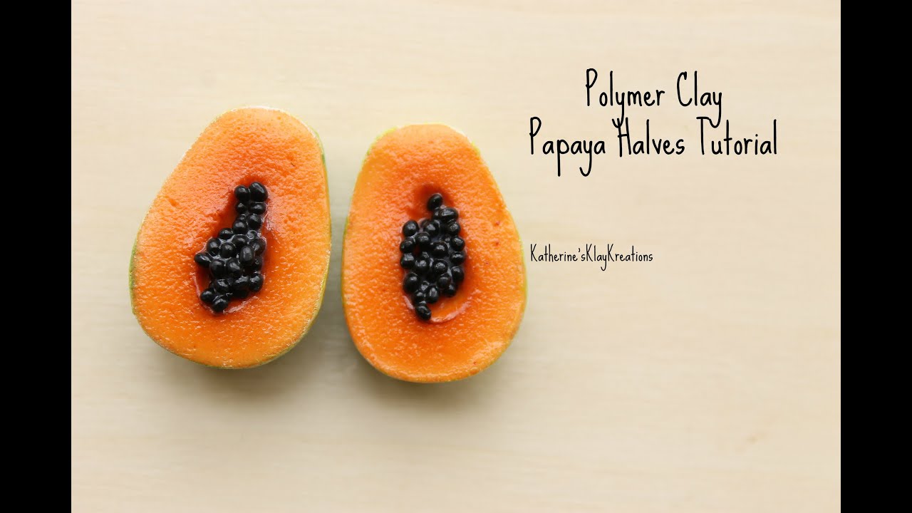 Papaya Halves Tutorial (Polymer Clay) | Katherine'sKlayKreations
