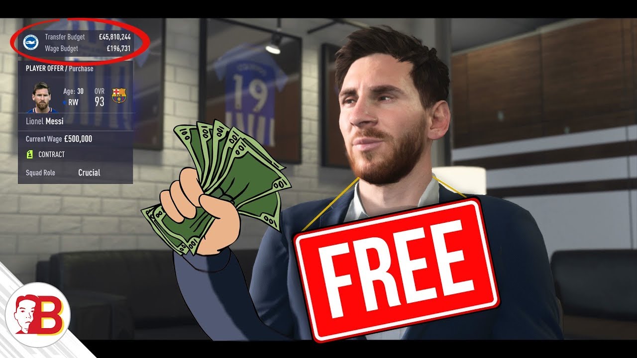 HOW TO SIGN MESSI ON FREE TRANSFER IN FIFA 18 CAREER MODE! (PRETTY MUCH A FREE MONEY GLITCH)