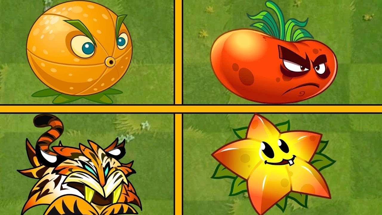 Plants Vs Zombies 2- All Orange Plants Battlez - Who Will Win ? Team Plants Vs Team Plant