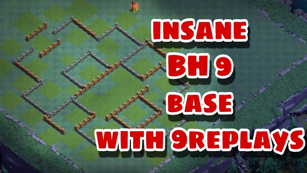 INSANE BH9 BASE WITH 9 REPLYAS AND LINK LAYOUT.COC 2020