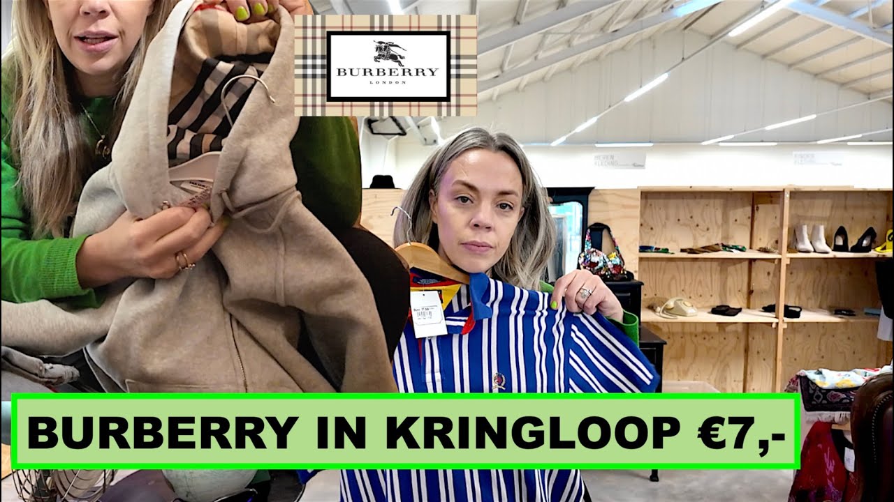SPECIALE VINTAGE AFDELING ONTDEKT in de KRINGLOOP en BURBERRY HOODIE gevonden voor €7,-