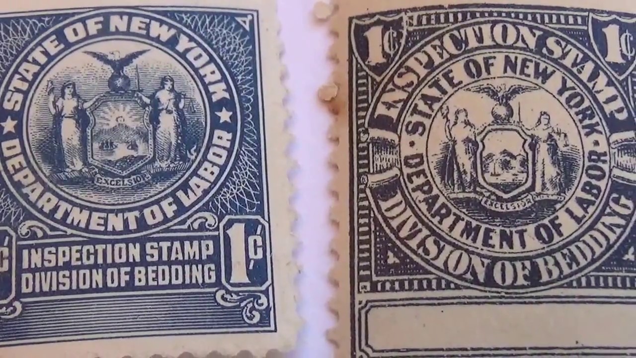 Two Division Of Bedding Inspection 1 Cent Stamps