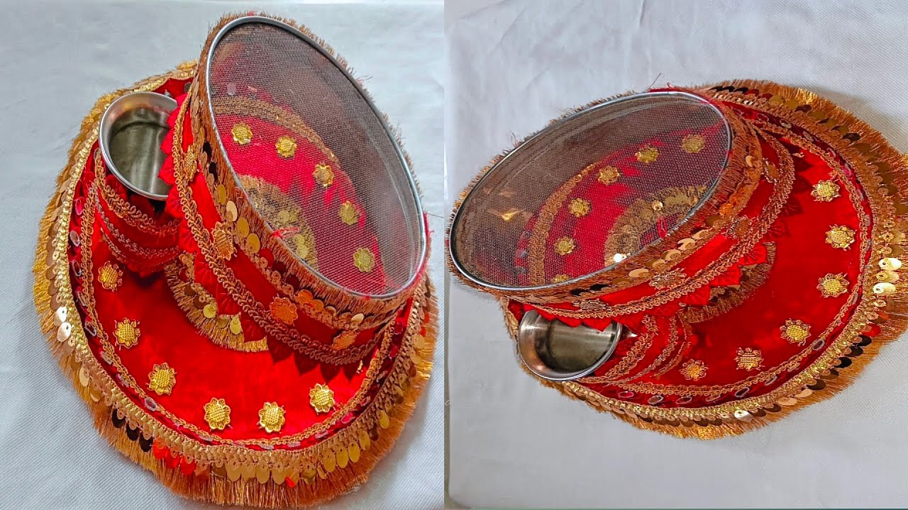 घर पर ही आसानी से करवाचौथ की थाली सजाएं|karwachauth thali making at home|#diy#karwachauthspecial 