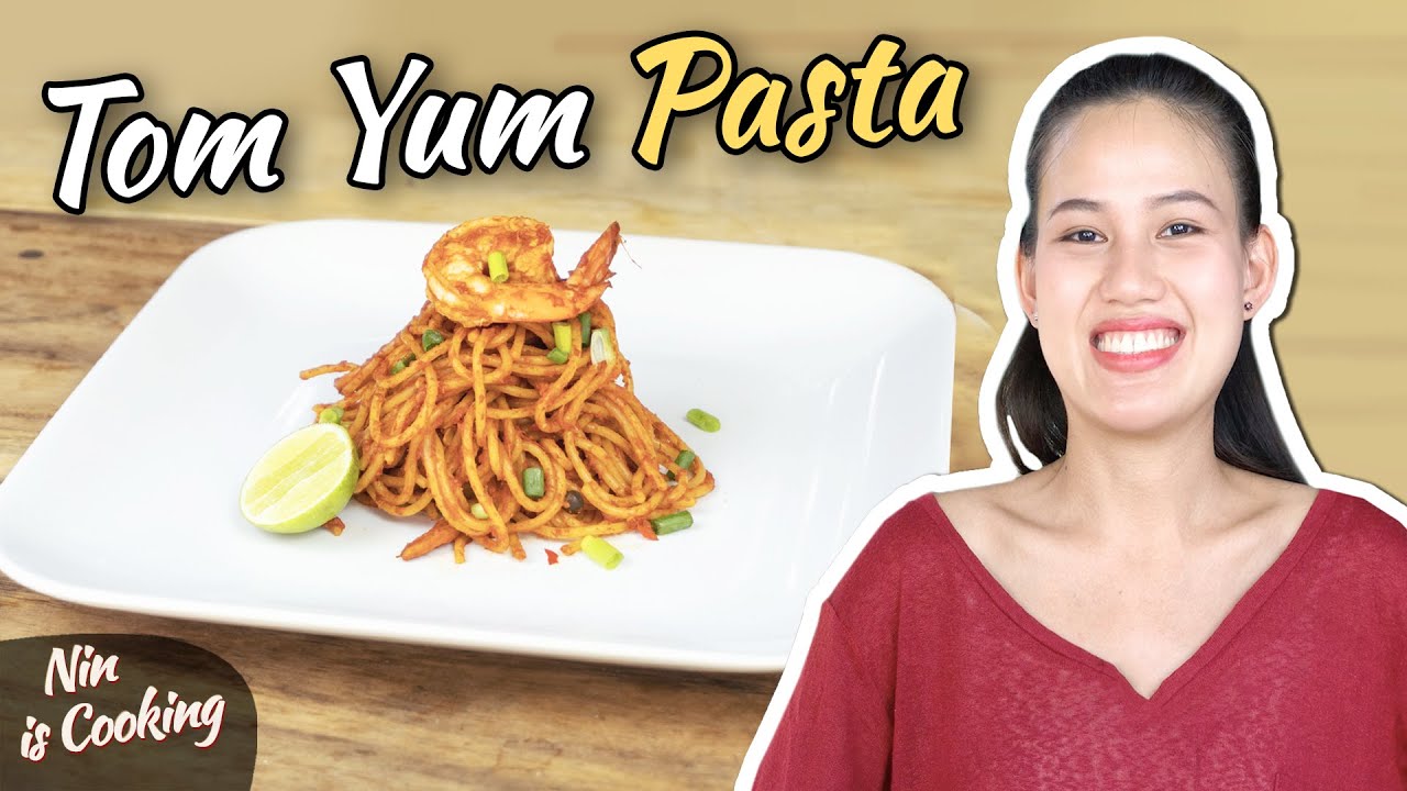 Tom Yum pasta (สปาเก็ตตี้ต้มยำกุ้ง) - Thai Recipes