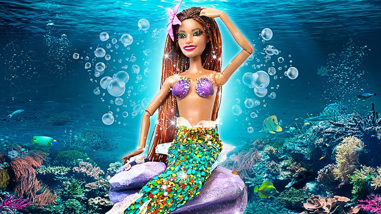 Incr&iacute;vel Transforma&ccedil;&atilde;o De Boneca Em Uma Sereia Deslumbrante || Ideias F&aacute;ceis De DIY!