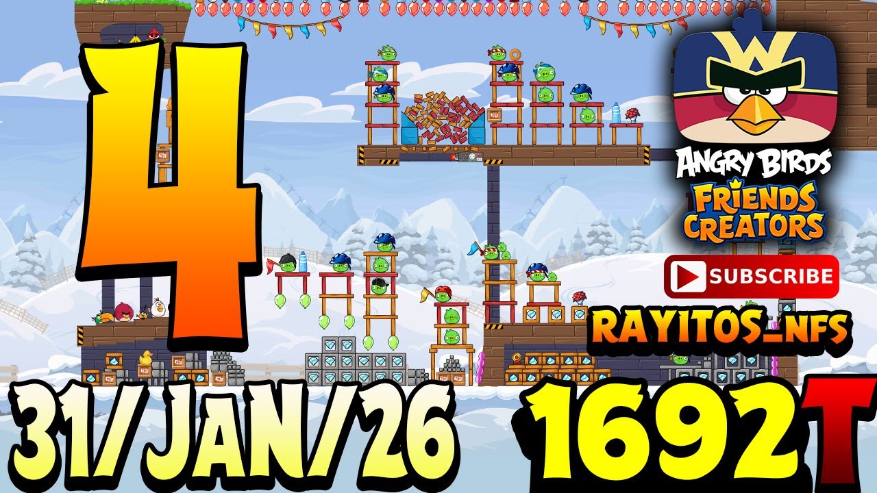 Angry Birds Friends Level 4 Tournament 1692 Highscore POWER-UP walkthrough