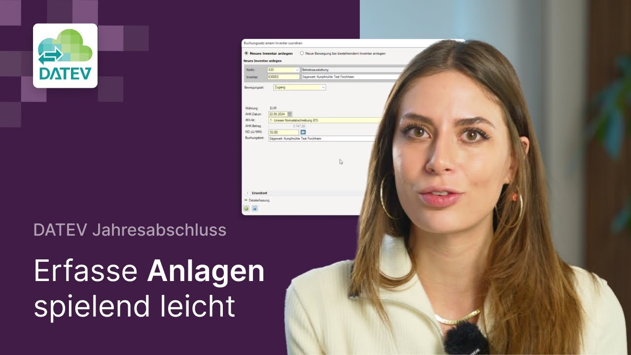 Nutze die Soforterfassung für Anlagen I DATEV Jahresabschluss I Tutorial