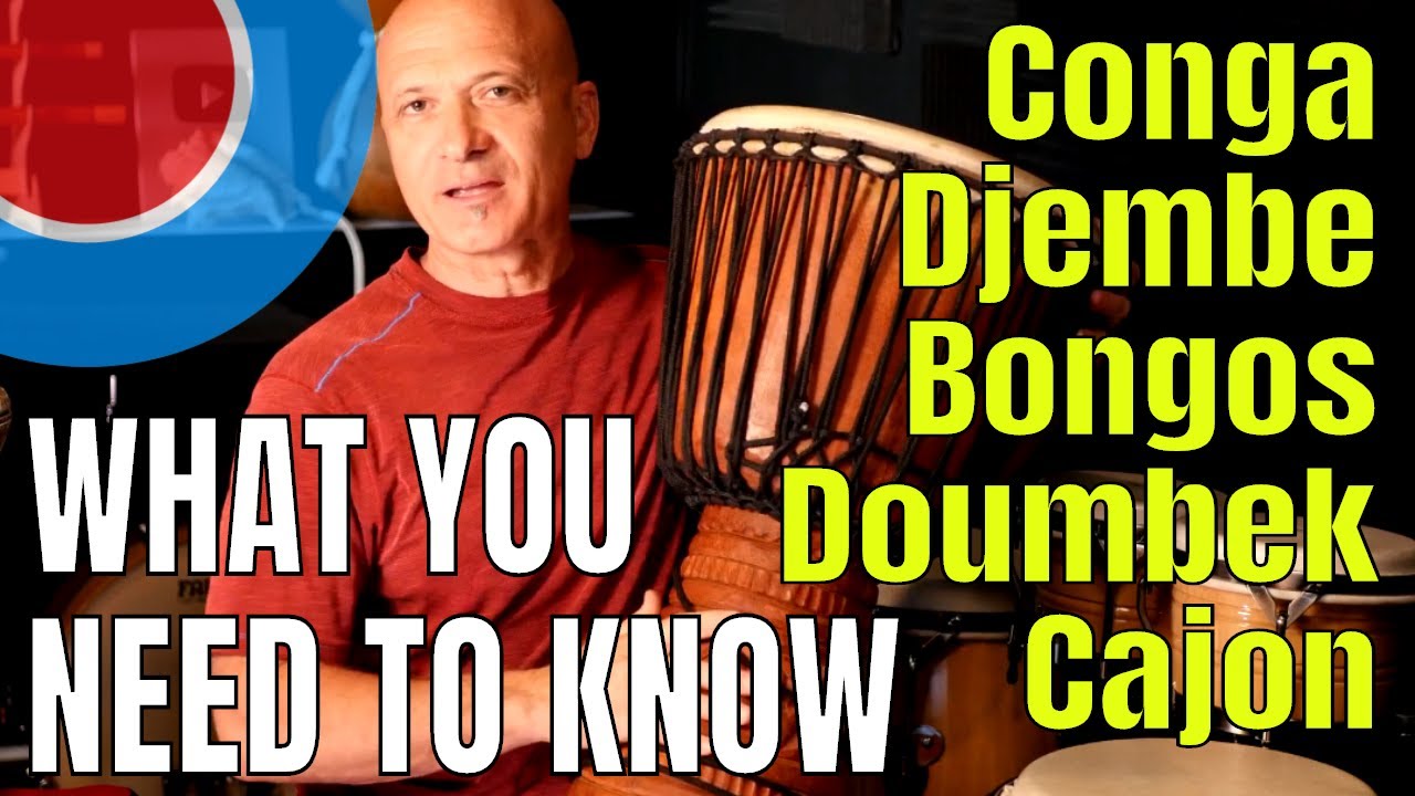 Conga, Djembe, Bongos, Darbuka, Cajon Comparison