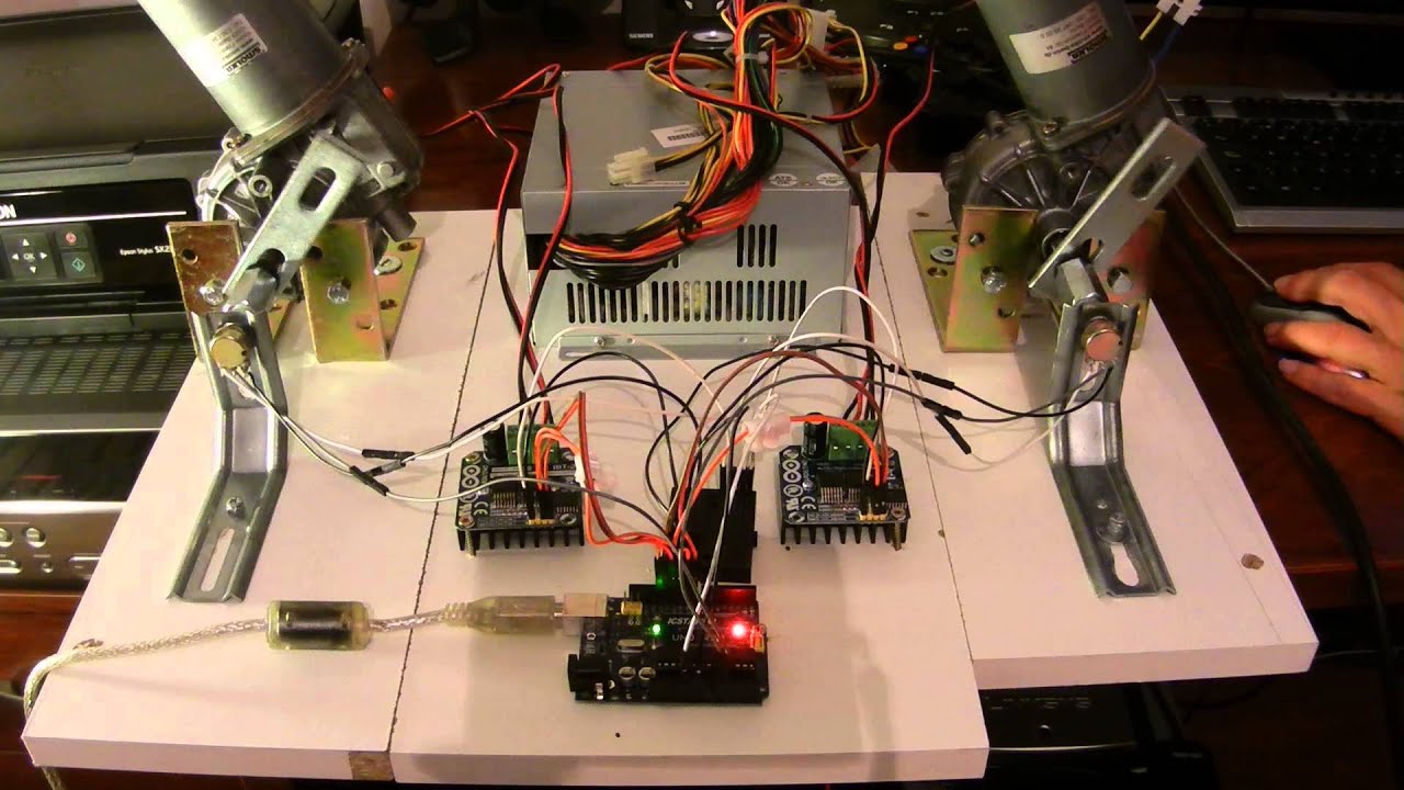 2dof simulator with Arduino + IBT-2 + 24V Smolka wiper motors with xSimXCTRL v2.2 Prilad Firmware