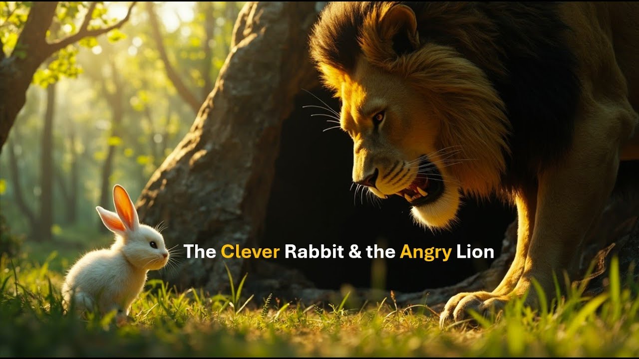 The Clever Rabbit and the Angry Lion 🦁 | A Panchatantra Moral Story for Kids