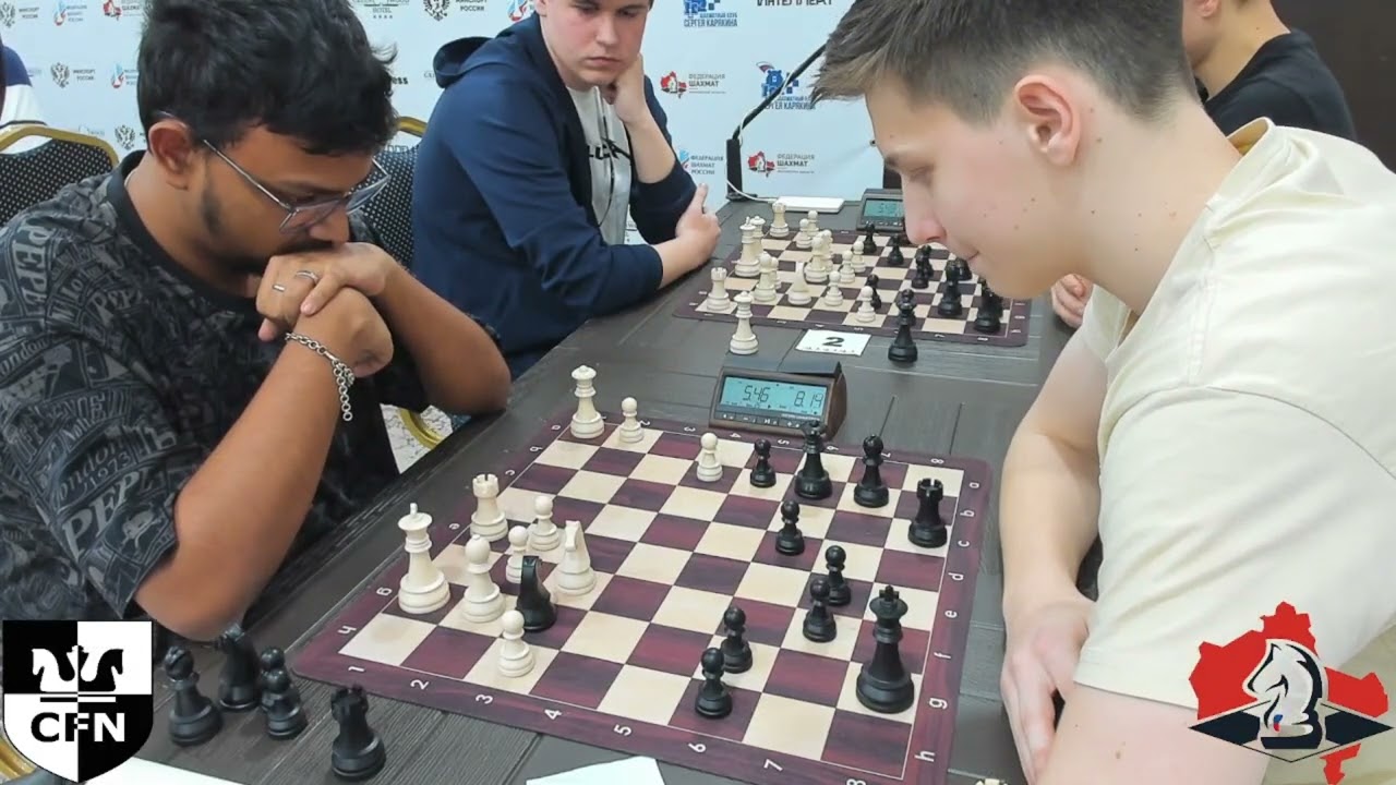 GM Mitrabha,  G. (2514) vs GM Uskov A. (2474).  Russian Chess Crown rapid B