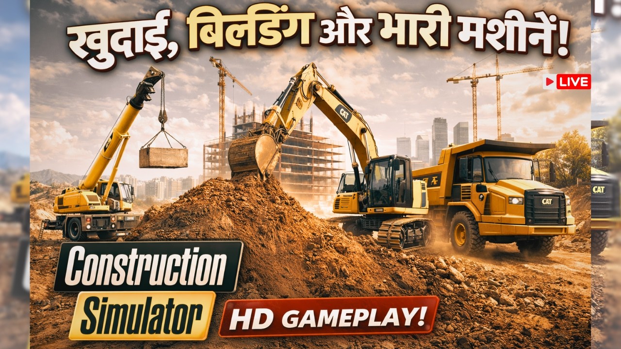 REALISTIC CONSTRUCTION SIMULATOR with Shreerudra | LIVE 🔴। Road to Sub 1000 | #constructionsimulator