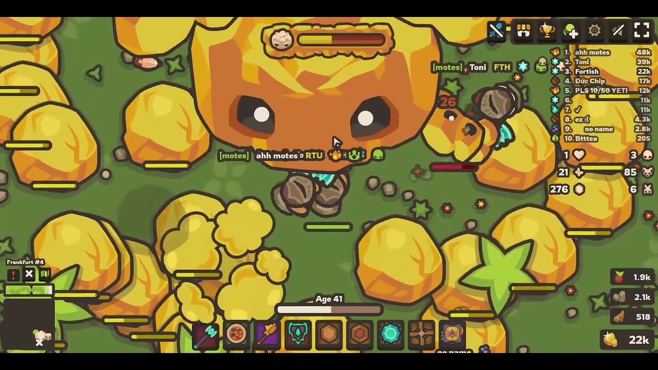 hammers vs gold golem Taming.io [un cut]