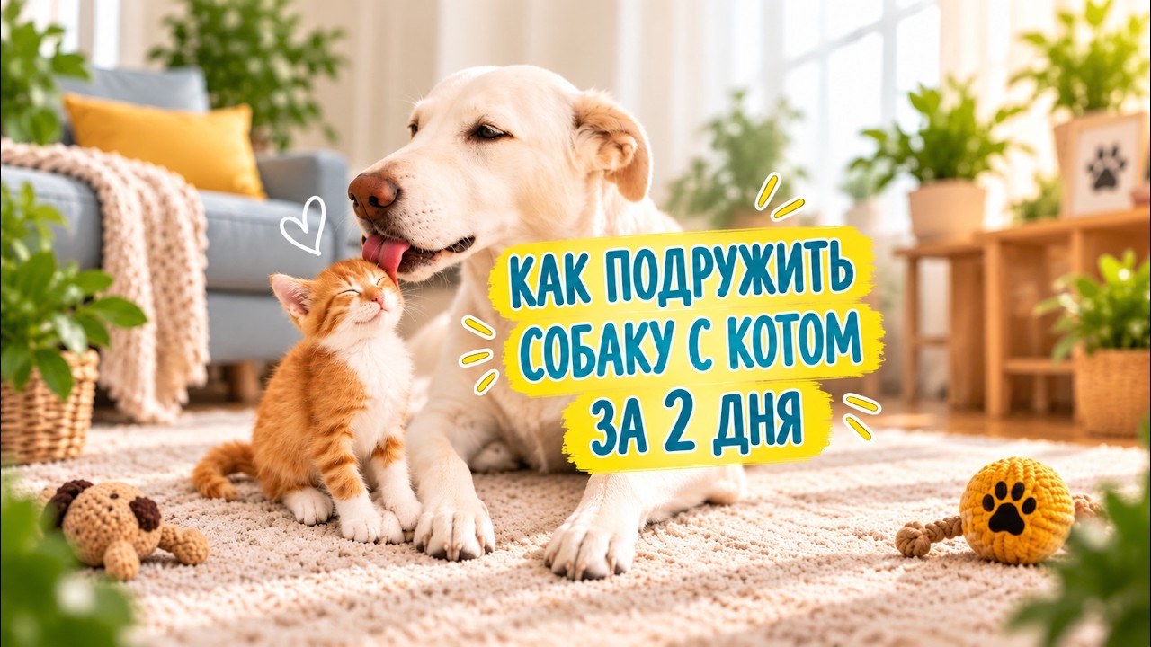 Как подружить собаку с котом за 2 дня 🐕 😺