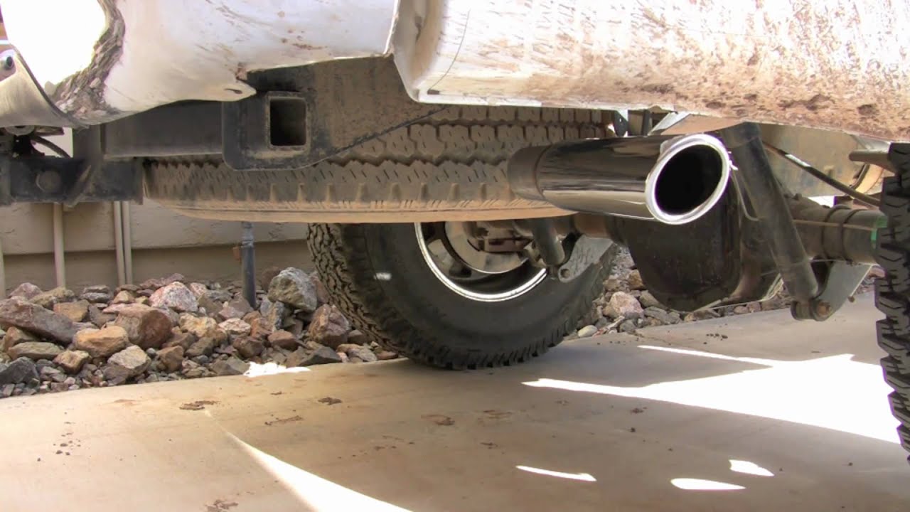 1999 Ford F350 V10 Before and After Flowmaster 40 and dual exhaust.
