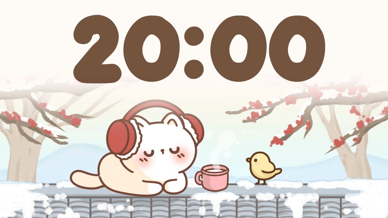 20 Minute Timer 🐱 Winter lofi timer for study