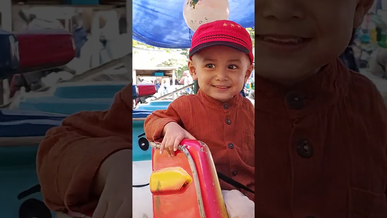 zaky naik odong2.. #funny #anaksholeh #cutebaby #anakpintar