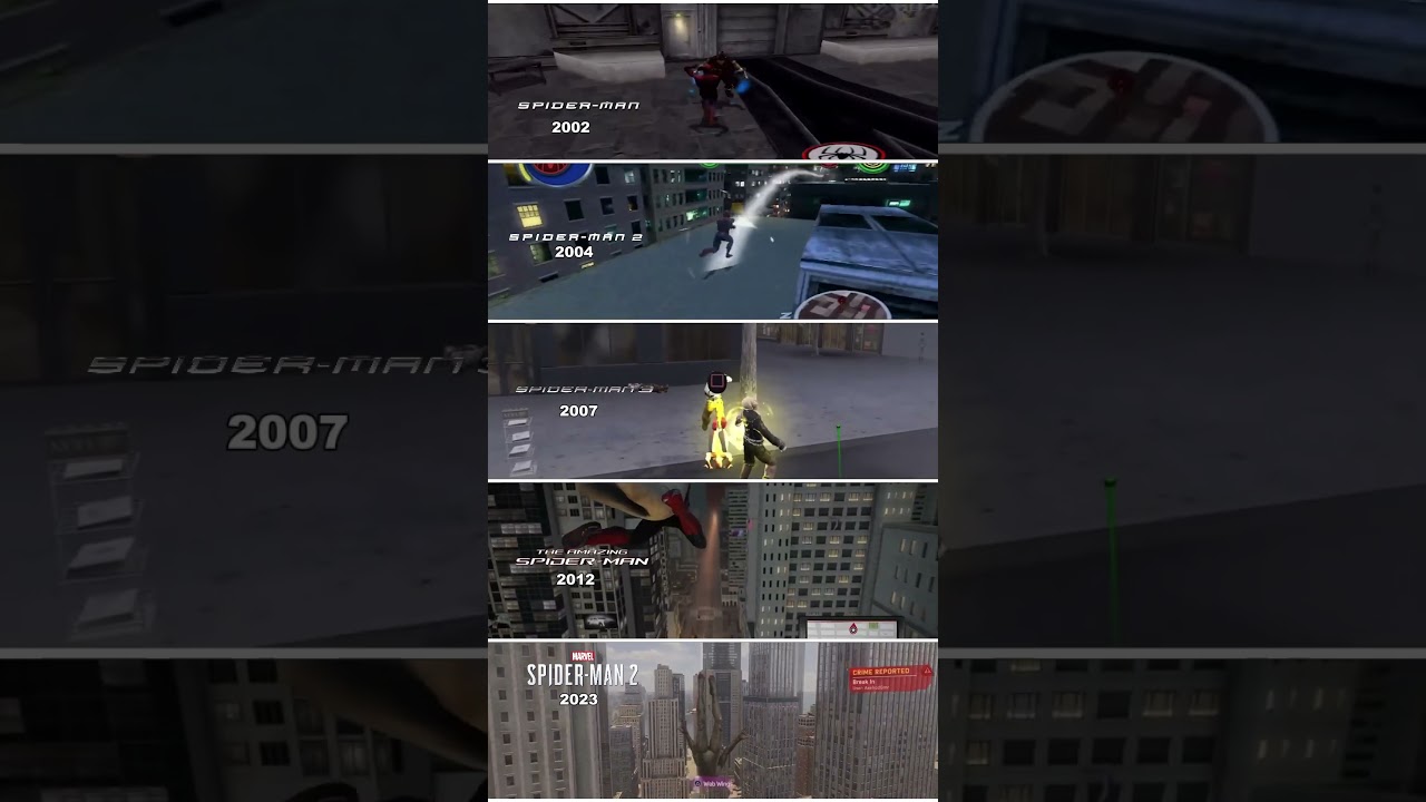 Spider-Man 2002-2023 evolution #gaming #gamingevolution #games #spiderman #playstation