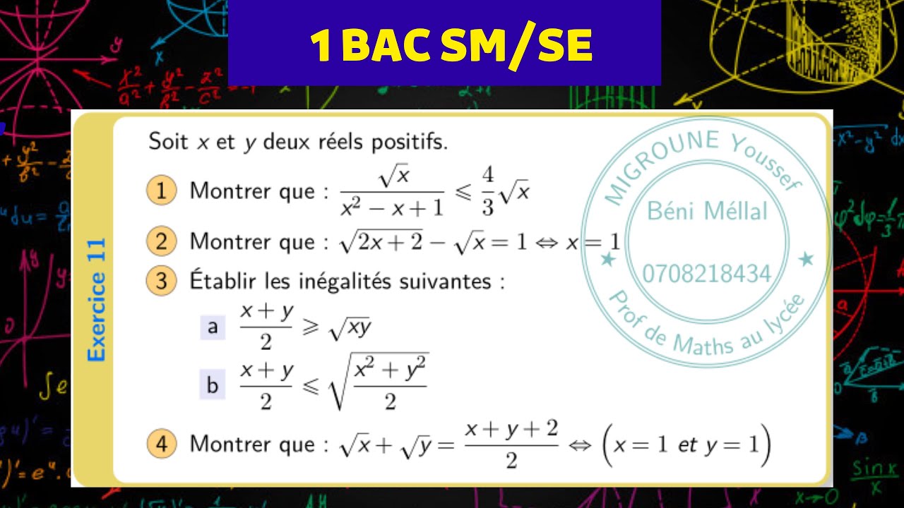 Raisonnement par équivalences successives — Équivalence de deux propositions — Logique — 1 BAC SM/SE