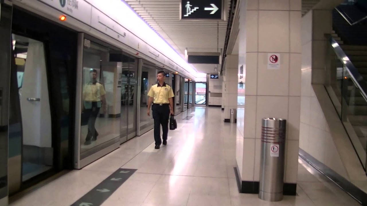 香港自由行 - 赤鱲角機場搭乘機場快線到Expo博覽館站往Marriott天際萬豪酒店沿途實景