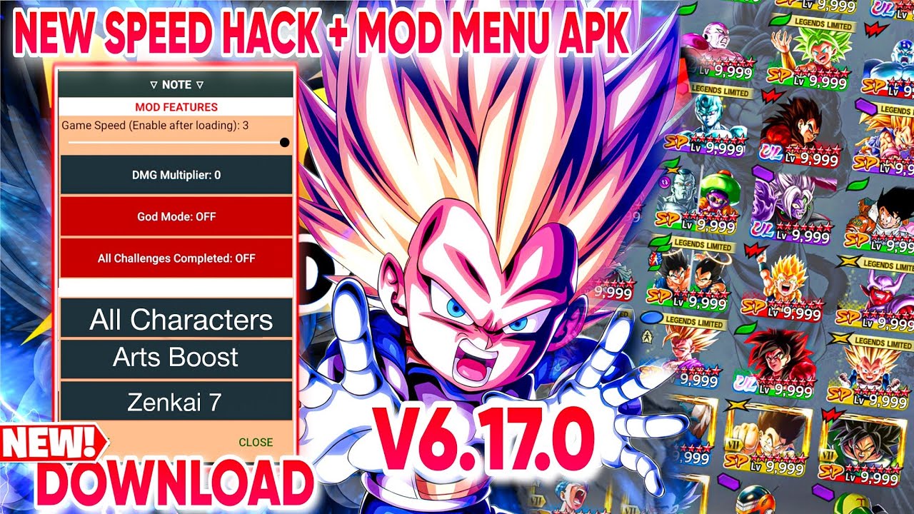 (NEW!) Dragon Ball Legends v6.17.0 SPEED MOD MENU APK / All Characters Unlock / Db Legends Hack